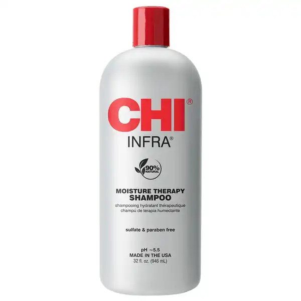  CHI Infra Shampoo, Gently Cleanses Scalp & Hair, Hydrating & Nourishing For All Hair Types, Designed for Heat Damaged Hair, Sulfate, Paraben, & Cruelty-Free, 32 Oz