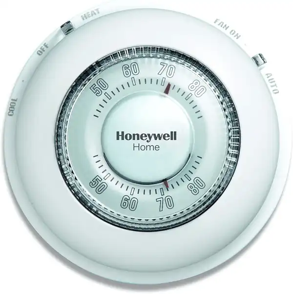  Honeywell Home CT87N1001 The Round Non-Programmable Manual Thermostat, Large, White