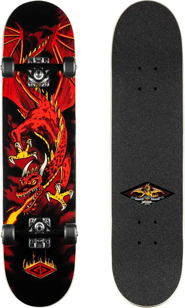  Powell Golden Dragon Complete Skateboard - Flying Dragon (7.625" x 31.625")