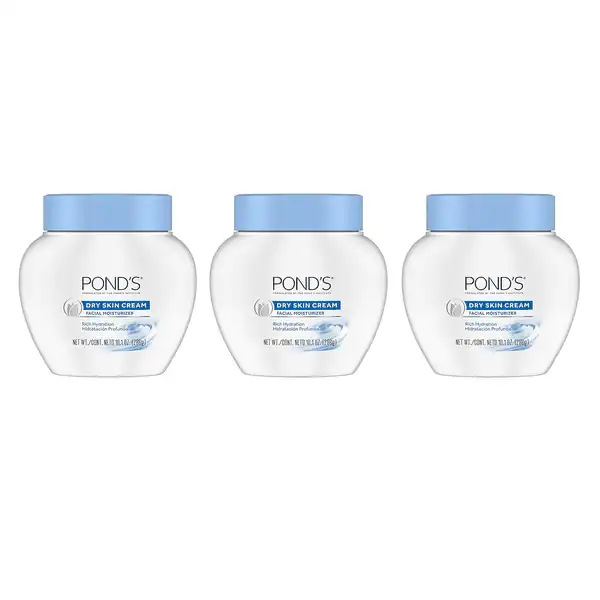  POND'S Dry Skin Cream, Face Moisturizer for Women, Daily Skin Care Facial Moisturizer Cream for Dry Skin 10.1 oz 3 Pack