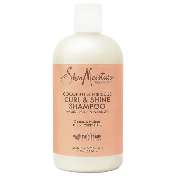  SheaMoisture Curl and Shine Coconut Shampoo Coconut and Hibiscus for Curly Hair Paraben Free Shampoo 13 oz