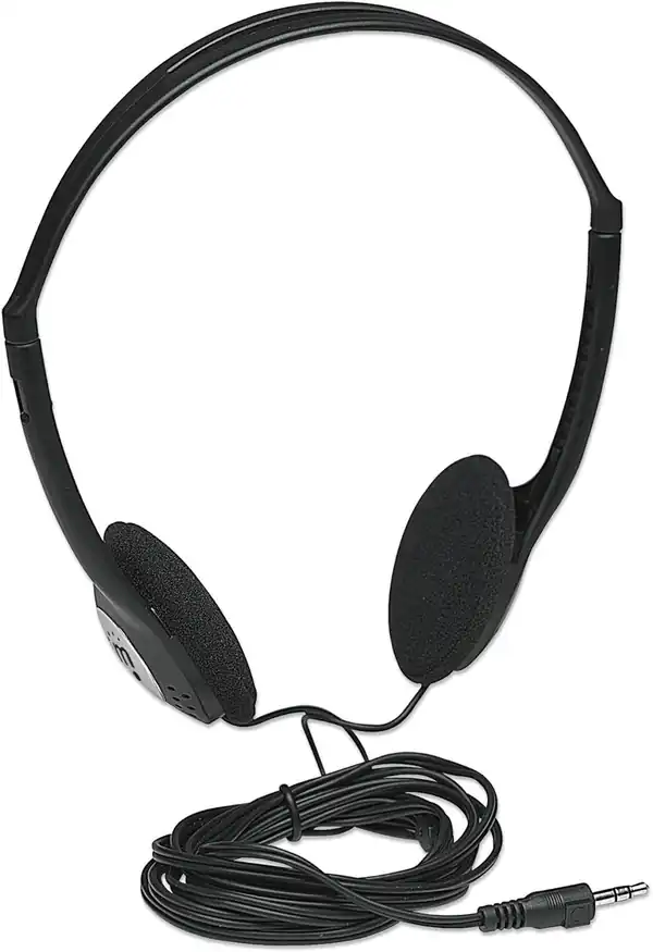  Manhattan On-Ear Wired Stereo Headphone - Long 6ft Cable, Single 3.5mm Plug, Lightweight, Adjustable Headband\u2013for Walkman, CD Player, Computer -177481