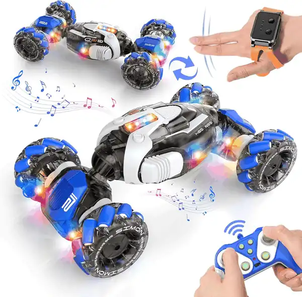  Nicella Gesture Sensing RC Stunt Car, Remote Control Cars Transformer Toys for Age 5-7 6-12 8 9 10 11 Yr Boys Girls, Christmas Birthday Gifts Toys for Kids, 2.4Ghz Hand Control 360deg Rotating Toys Car