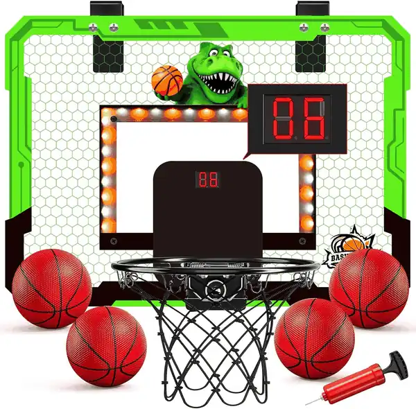 JOYAIRE Indoor Mini Basketball Hoop for Kids, Over The Door Basketball Hoops, Mini Hoop Basketball with Scoreboard, 4 Balls, Birthday Gifts Toys for 5 6 7 8 9 10 11 12 Year Old Boys Girls