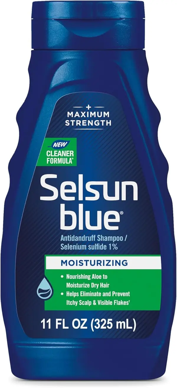 Selsun Blue Moisturizing Antidandruff Shampoo, Maximum Strength Scalp Treatment With Selenium Sulfide, 11 fl. oz.