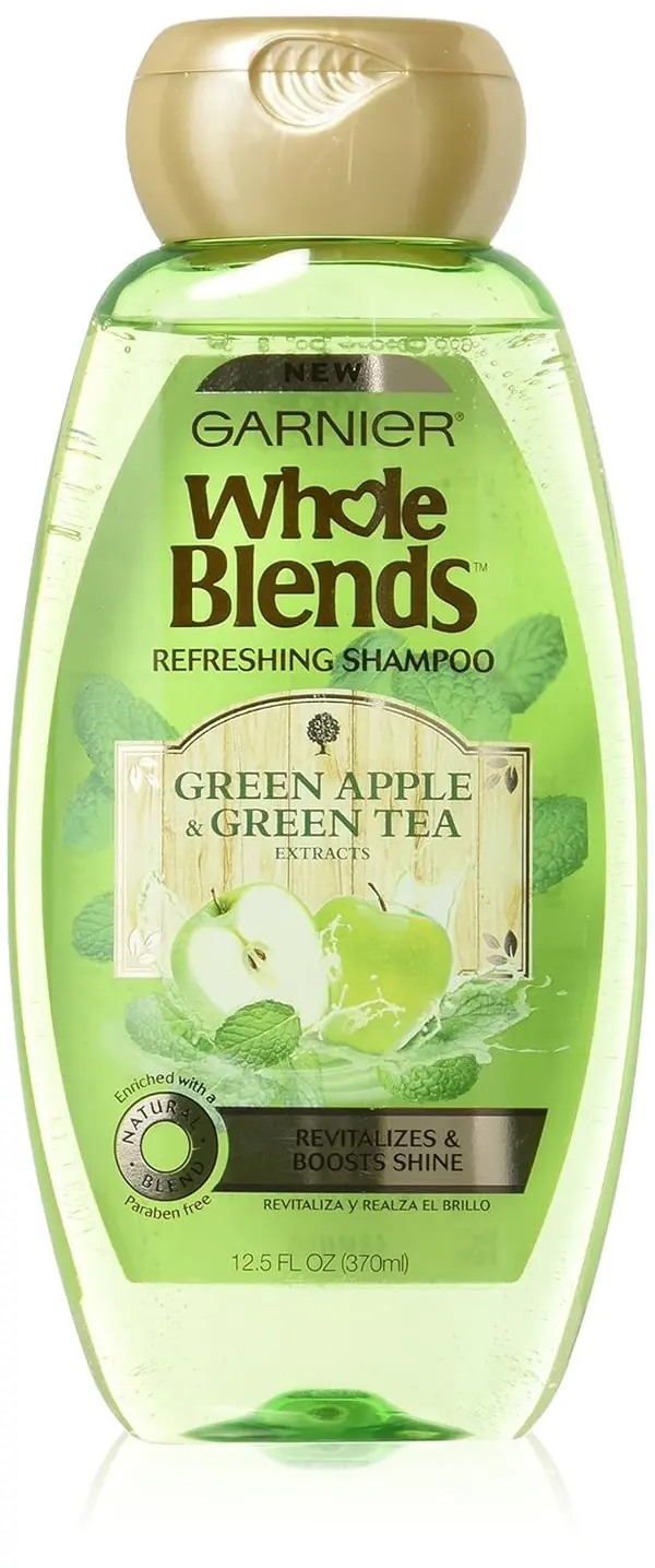 Garnier Whole Blends Shampoo with Green Apple & Green Tea Extracts, Normal Hair, 12.5 fl. oz.