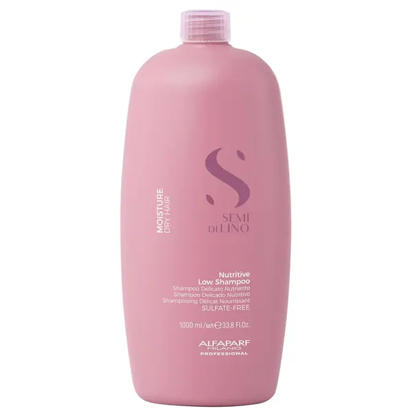 Alfaparf Milano Semi Di Lino Moisture Nutritive Sulfate Free Shampoo for Dry Hair - Paraben and Paraffin Free - Safe on Color Treated Hair - Professional Salon Quality