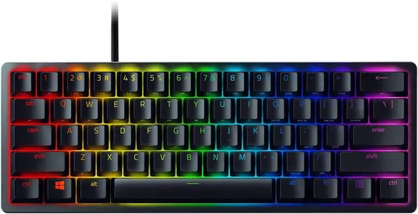 Razer Huntsman Mini 60% Gaming Keyboard: Fast Keyboard Switches - Linear Optical Switches - Chroma RGB Lighting - PBT Keycaps - Onboard Memory - Snap Tap - Black