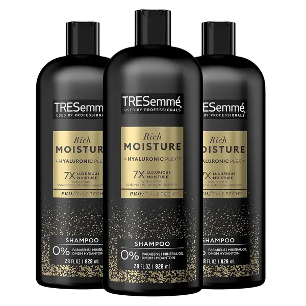 TRESemme Rich Moisture Hydrating Shampoo 3 Count for Dry Hair Formulated With Pro Style Technology 28 Fl Oz