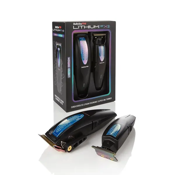 BaBylissPRO Limited Edition Cord\/Cordless Lithium Ergonomic Clipper and Trimmer Prepack - Iridescent