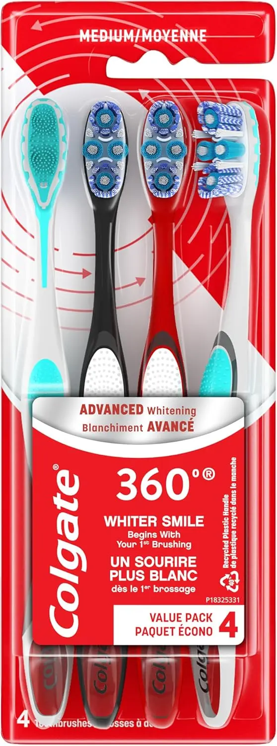 Colgate 360 Advanced Optic White, 4pk, Medium