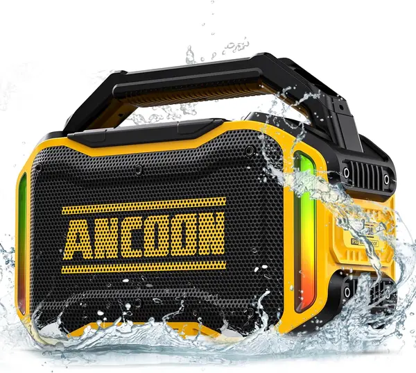 ANCOON Speakers Bluetooth Wireless: 80W(Peak) Loud Speaker with Bass, 20H Playtime, IPX6 Waterproof, Large Jobsite Speakers for Work, Outdoor, Workshop, Garage, Portable Speaker with Subwoofer&TWS