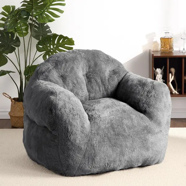 GarveeHome Bean Bag Chair, 39\u201D Bean Bag Couch Kids Bean Bag Chair with Filler Included, Beanbag Chair Soft Adult Bean Bag Sofa Chair Floor Sofa for Gaming Reading, Dark Grey