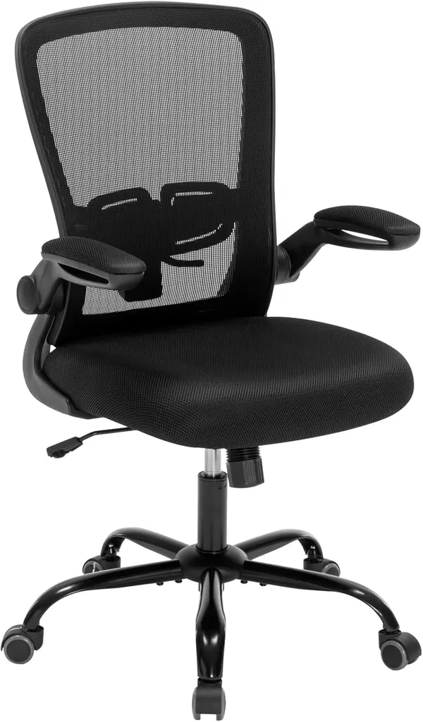 Office Computer Desk Chair,Ergonomic Executive Office Chair with Mesh, Adjustable Lumbar Support, Swivel Rolling for Home, Bedroom, Study, Student, Adults, Black