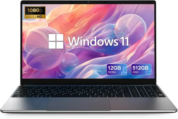 ApoloSign 15.6" Full HD Laptop, 12GB RAM, 512GB SSD, Expandable to 1TB, Intel N5095 Processor, Dual-Band WiFi, 178deg Viewing Angle, Dual Speakers-Gray