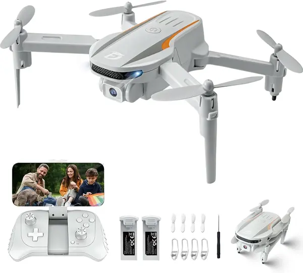 KGF Mini Drone with Camera,1080P HD FPV Foldable Drones for Kids,Adults,Gesture Control, Stable Altitude Hold, One Key Take Off\/Land, 3D Flips, Waypoints Fly, Gravity Control, Kids Drone,2 Batteries