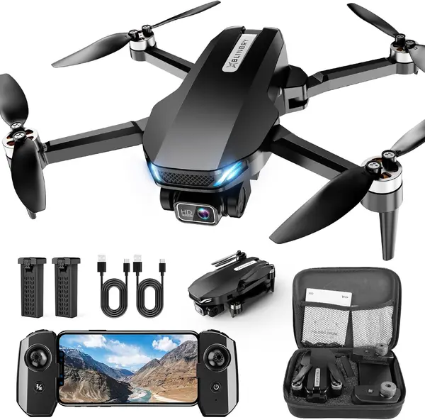 Drone with Camera, 2K HD FPV Drone with Brushless Motor, Altitude Hold, Gesture Selfie, One Key Take Off\/Landing, 3D Flips, Waypoint Fly, 2 Batteries, Foldable Mini Drones for Kids and Beginners