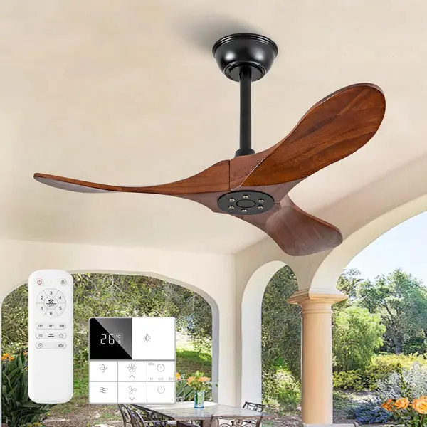 Benicefun 36 Inch Small Ceiling Fan no Light, Wood Ceiling Fan without Light Wall Switch and Remote Control,3 Blades Walnut Outdoor Ceiling Fan for Patio,Indoor,Living Room,Bedroom,Porch,Farmhouse