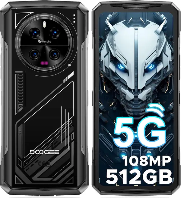 DOOGEE V40 Rugged Smartphone 5G Unlocked,512GB+32GB Rugged Phone,4nm D7300,6.78" FHD+120Hz Rugged Cell Phone,108MP+AI Camera,8680mAh Battery 33W,NFC\/5G Dual SIM\/WiFi 6E\/Face\/Fingerprint ID