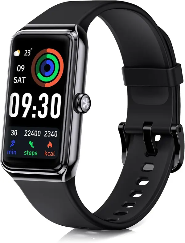 Fitness Tracker- Smart Watch with 1.47" Health Activity Trackers 24\/7 Heart Rate,Stress Management, Monitor Blood Oxygen, Sleep Tracking, Waterproof Fitness Watch for Android iPhone Women Men(Black)